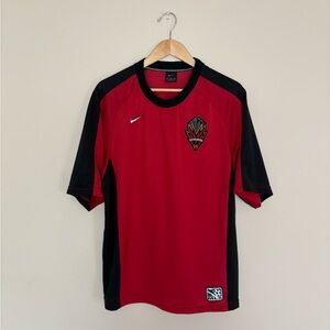 NY/NJ Metrostars Vintage 97/98 Training Top By Nike Red and Black